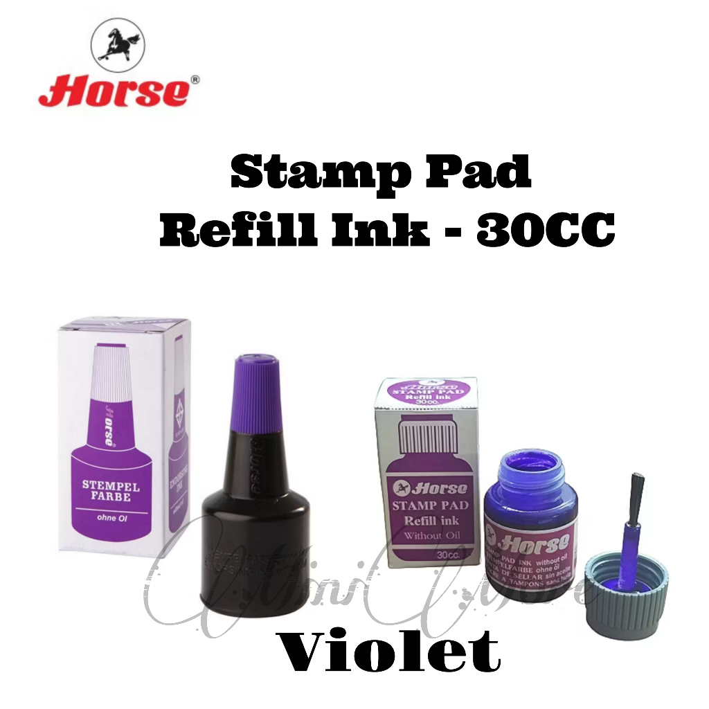 (MiniMore) Horse Stamp Pad Refill Ink - Violet (30cc) | Shopee Malaysia