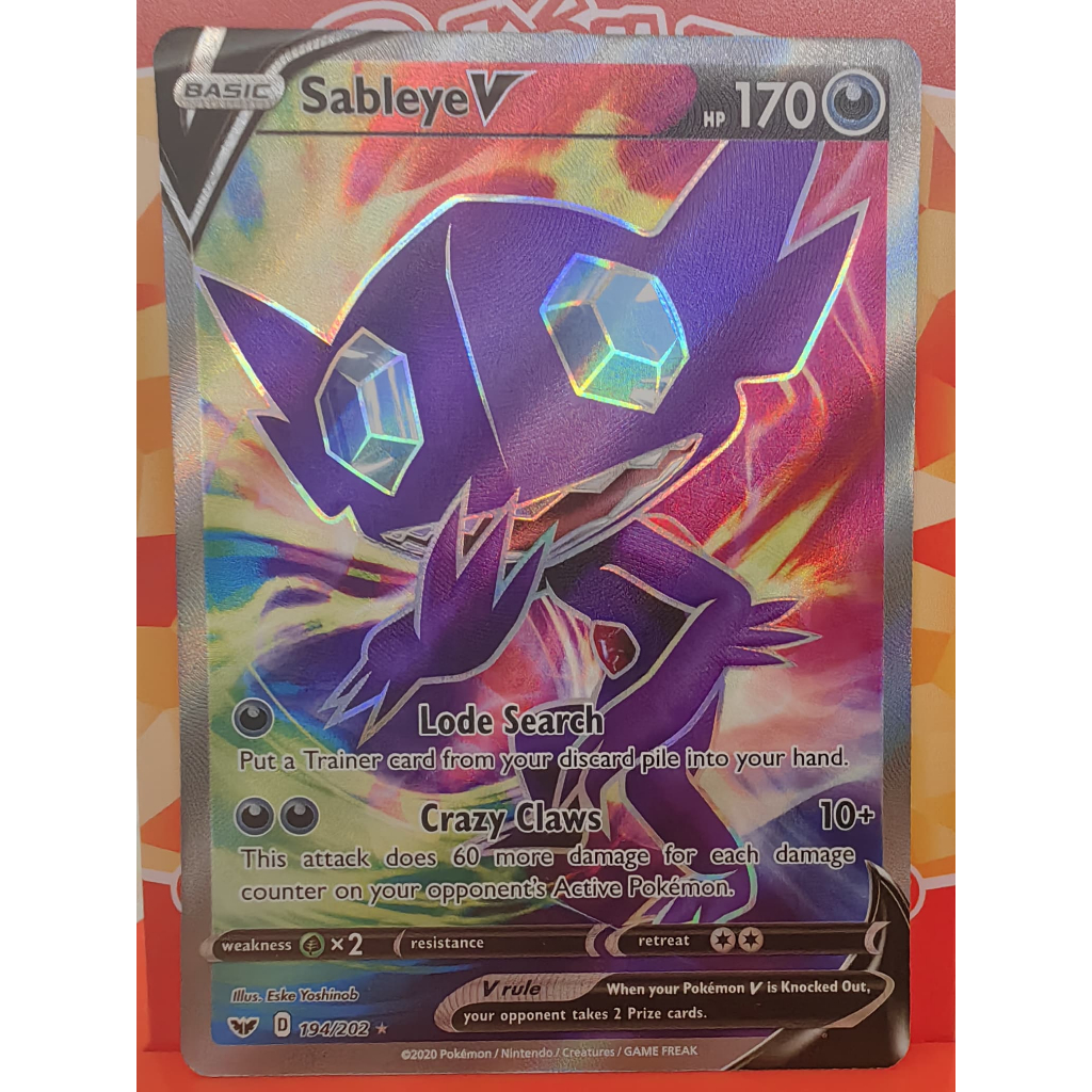 Sableye V (Full Art):194/202 / Ultra Rare - SWSH01: Sword & Shield Base ...