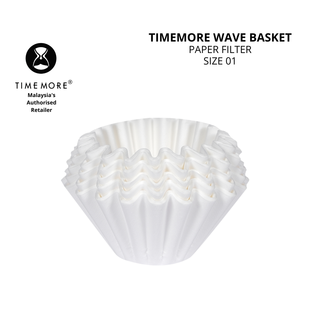 TIMEMORE Wave Basket Paper Filter 01, Box of 50 pcs (Compatible with ...
