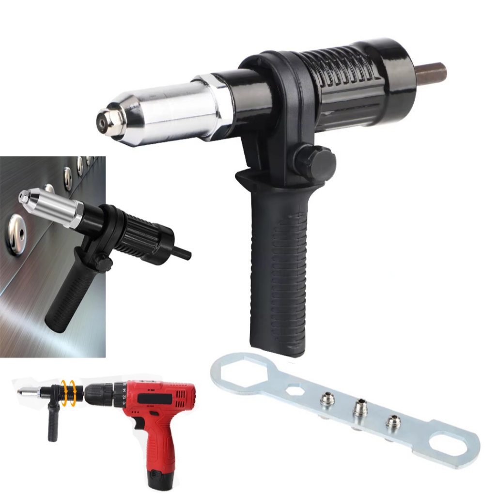 Electric Riveting Drill Head Adapter Cordless Riveter Adapter ...