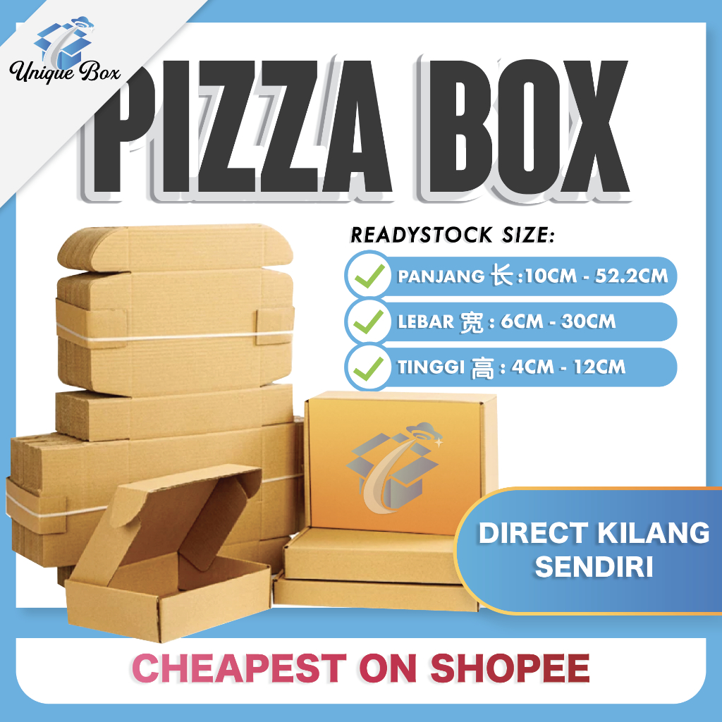 UNIQUEBOX BESTSELLER Small Pizzabox Kotak Carton Box Packaging Box ...