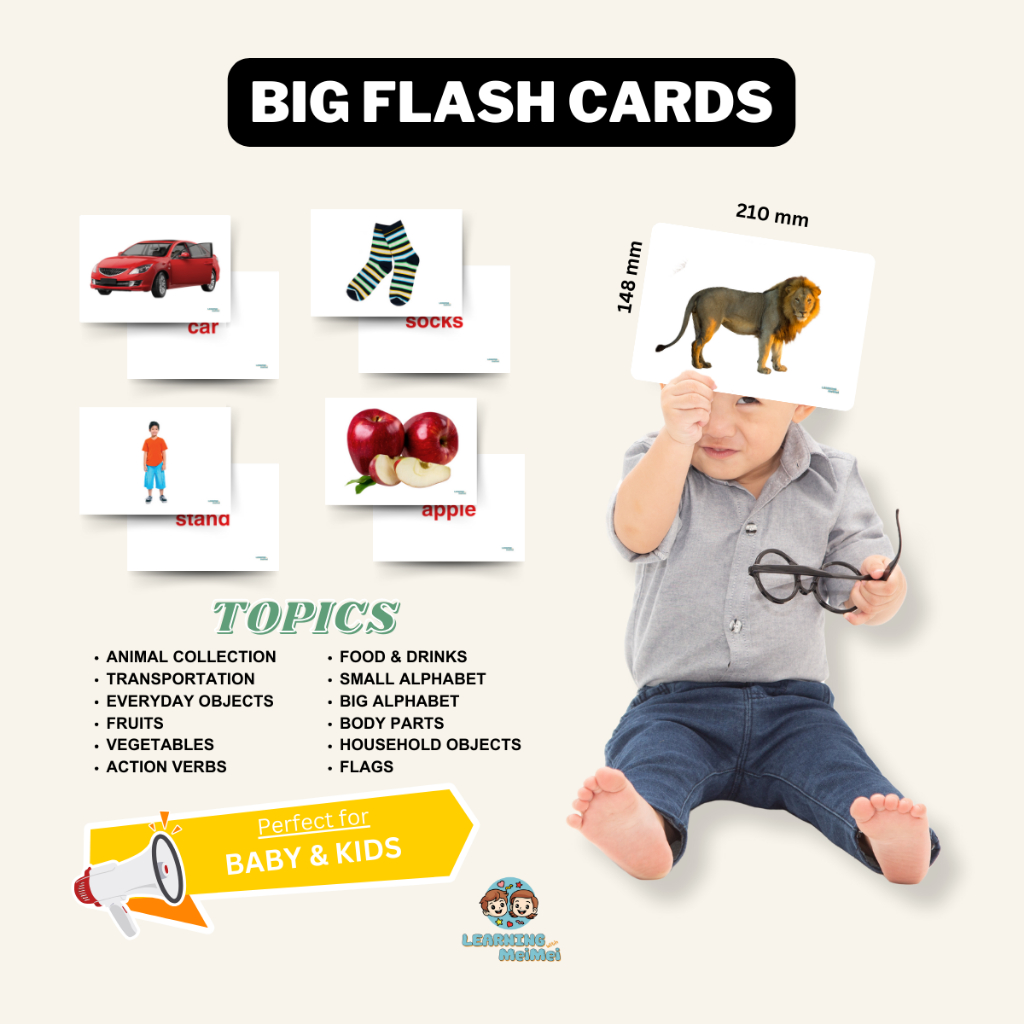 Early Learning Flash Card for Baby Big Flash Card for Kids Educational ...