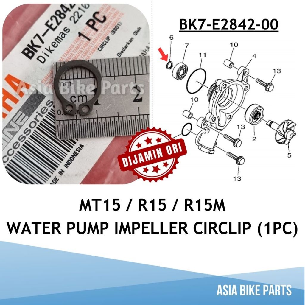 Yamaha Original MT15 / R15 / R15M Water Pump Circlip Impeller Kipas ...