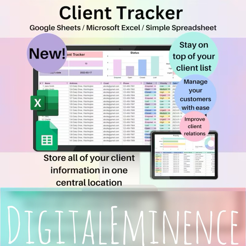 Client Tracker 📋 Google Sheets Template | Small Business Customer ...