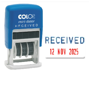 COLOP RECEIVED DATER STAMP | MINI DATER S160 | SELF INIKING ADJUSTABLE ...