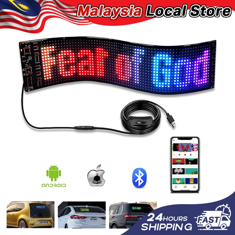 LED DISPLAY SIGNBOARD Matrix Pixel Panel Bluetooth APP USB 5V Flexible ...