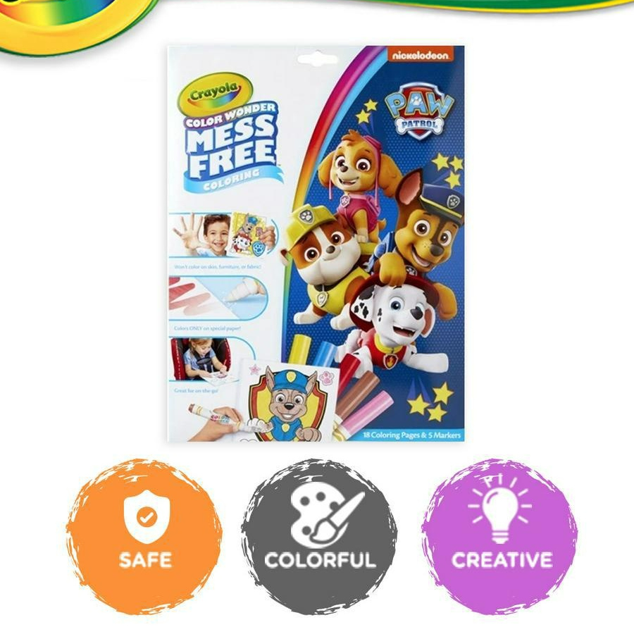 Crayola Color Wonder Mess Free Paw Patrol Coloring Pages & Markers, 18 ...