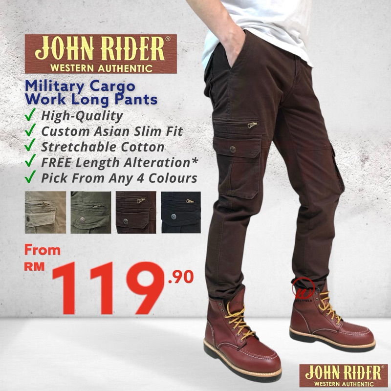 🔥New Arrivals🔥 John Rider Men’s Slim Fit Military Cargo Work Long Pants ...