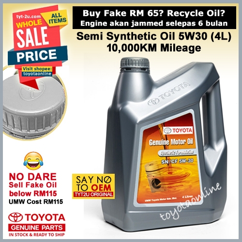 100% Original) 5W30 SEMI FULLY SYNTHETIC ENGINE OIL 4L OIL