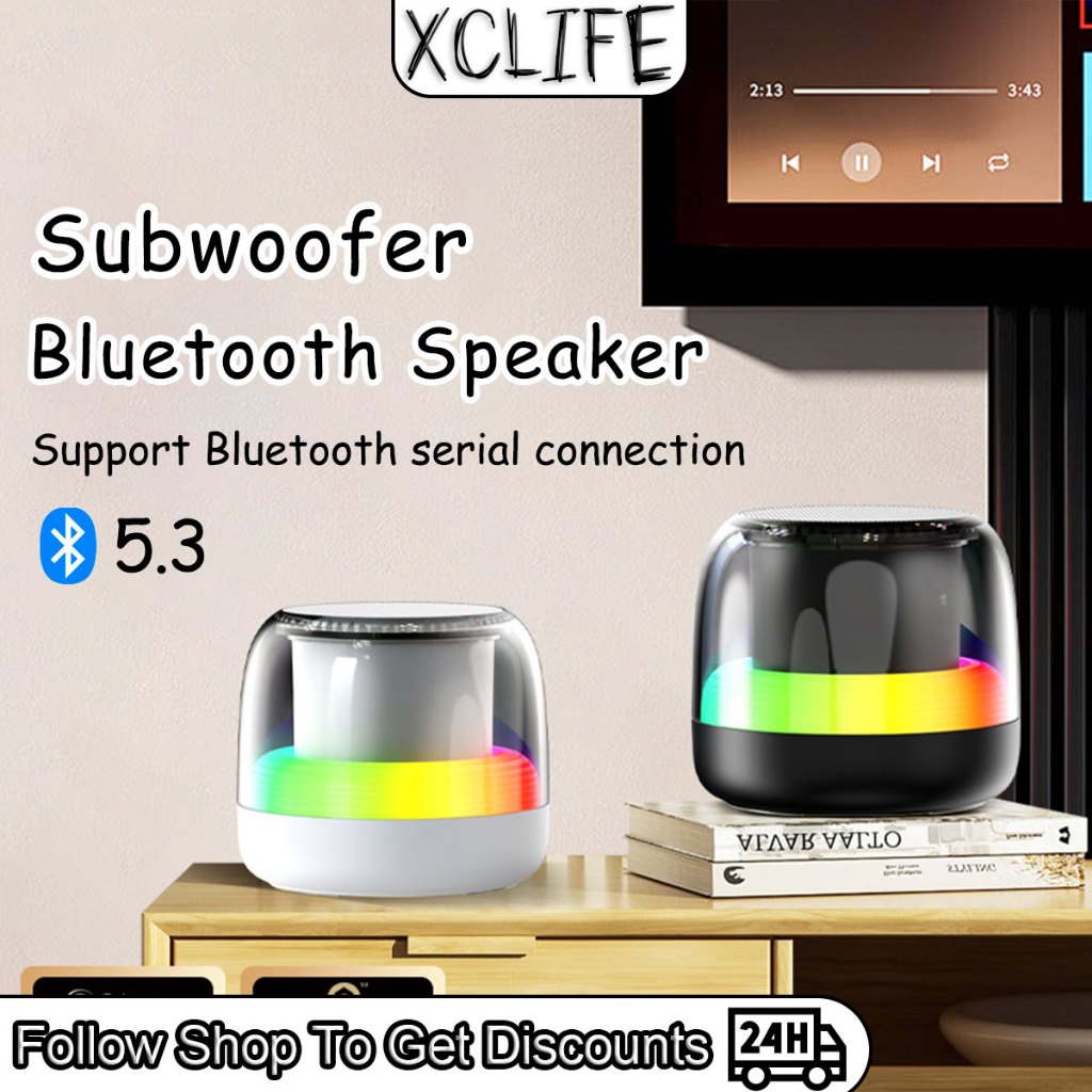 HiFi Bluetooth Speaker RGB LED Light Bluetooth 5.3 Mini Portable ...