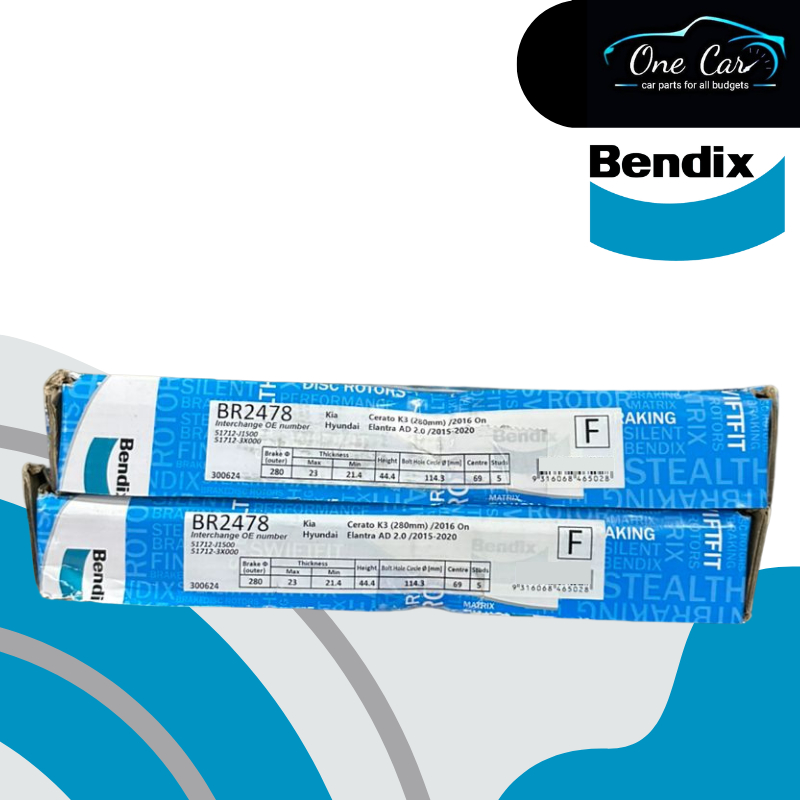 Bendix Brake Disc Rotor Front Hyundai Elantra MD ,Kia Cerato K3 ...