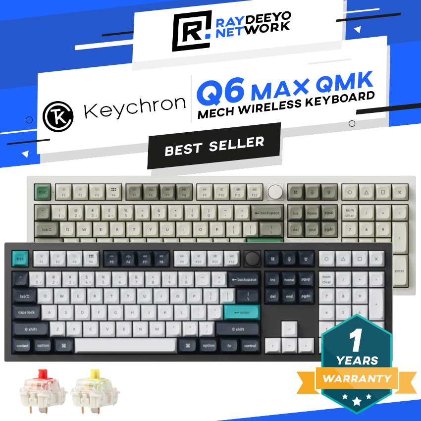 Keychron Q6 MAX Wireless RGB Knob Mechanical Keyboard [100% Layout/Hot ...