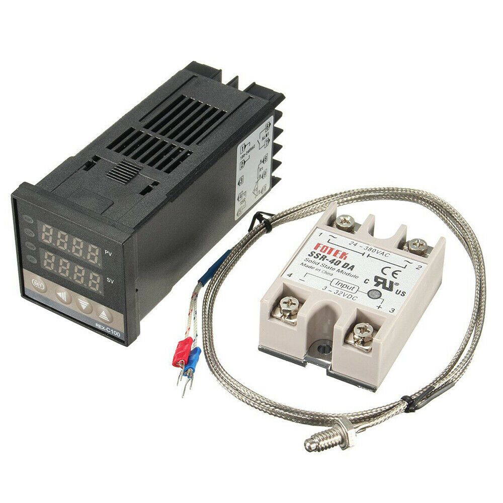 🔥Hot!!🔥 230V Digital PID Controller REX-C100 Temperature SSR K ...