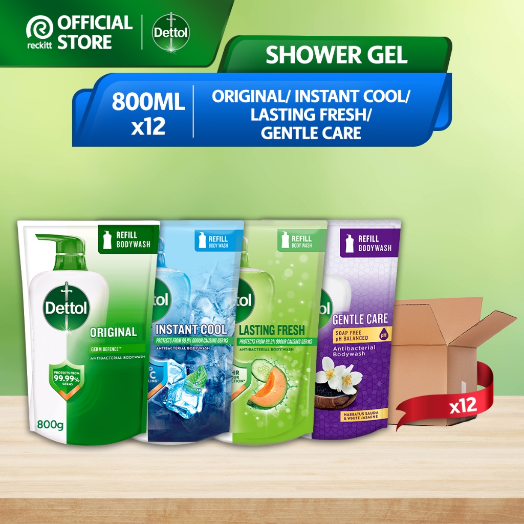 Bundle of 12 - Shower Gel Body Wash Refills Dettol Assorted Variant ...
