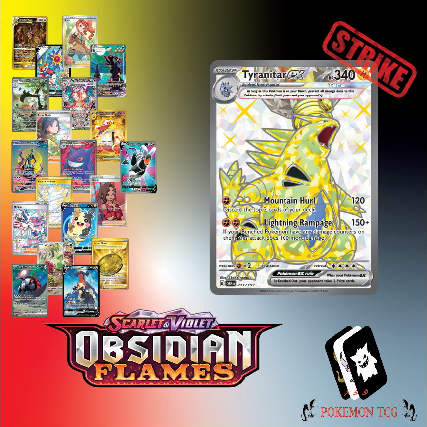 Pokémon TCG Tyranitar Ex 211/197 - Full Art Holo Ultra Rara - Ossidi Infuocati