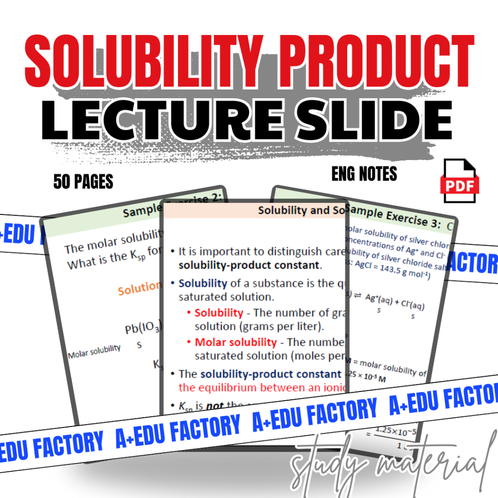 [📚PDF] SOLUBILITY PRODUCT LECTURE SLIDE 2024/2025 [EDU] A+ ENGLISH ...