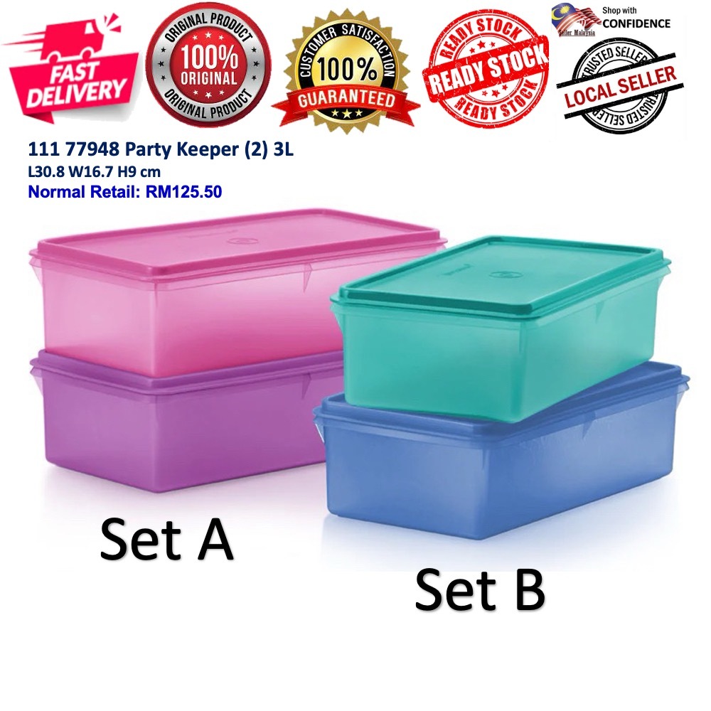 Tupperware Party Keeper (2) 3L 11177948 Q8 | Shopee Malaysia