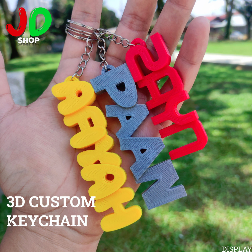 Keychain Custom Personalise Name 3D Printed, Custom Made, Gift ...