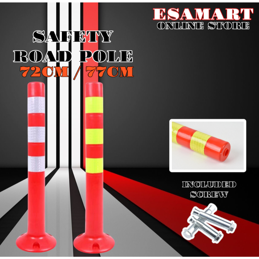 Safety Pole Traffic PVC Pole Reflective Sticker 77cm/72cm Road Pole ...