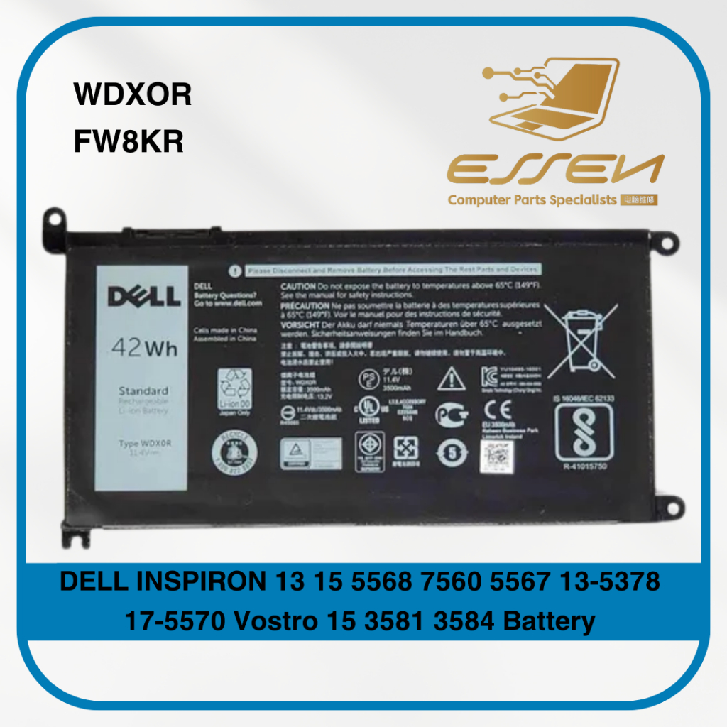 DELL WDXOR FW8KR P26T003 P75F011 for INSPIRON 13 15 5568 7560 5567 13 ...