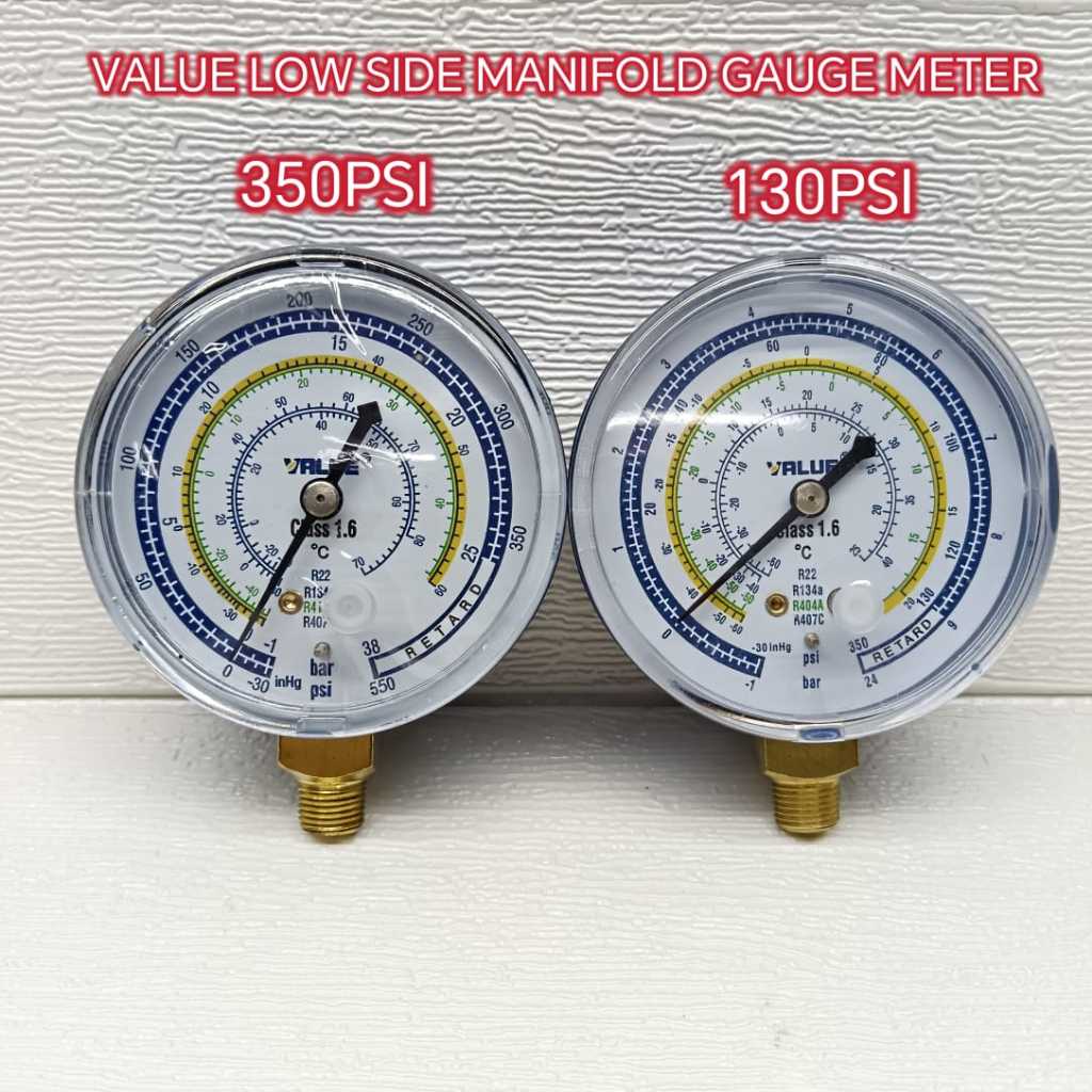 VALUE LOW SIDE 130 & 350PSI GAS R22 R134A R404C R407C PRESSURE MANIFOLD ...