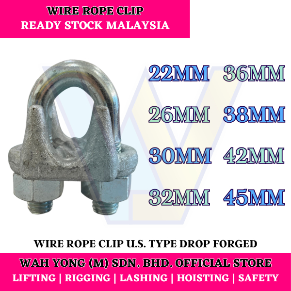 WIRE ROPE CLIP / WIRE ROPE CLAMP U.S. TYPE DROP FORGED (22MM – 45MM ...