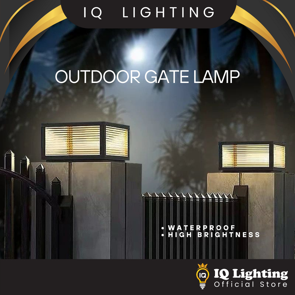 🔥NEW🔥 Modern Outdoor Gate Light Cube Gate Lamp Weatherproof Outdoor ...