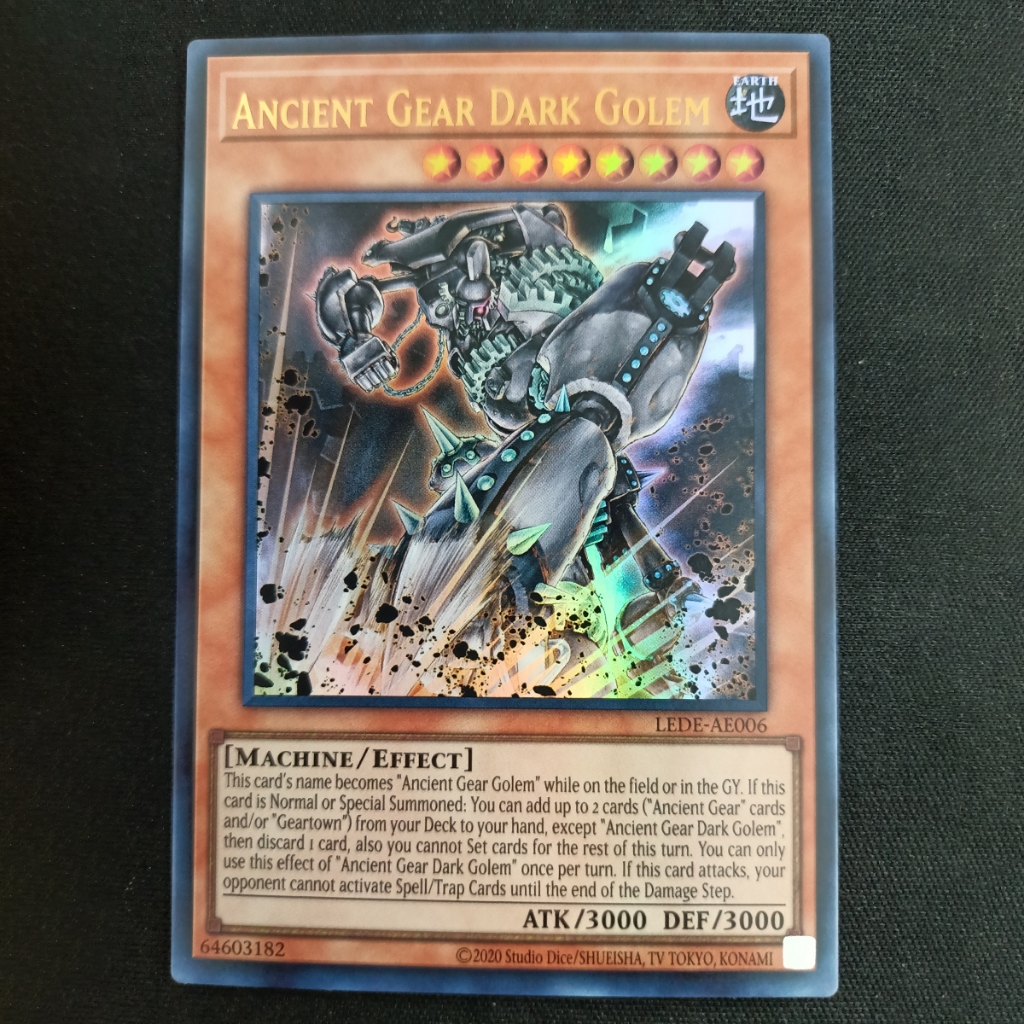 YUGIOH LEDE-AE006 Ancient Gear Dark Golem [UR] | Shopee Malaysia