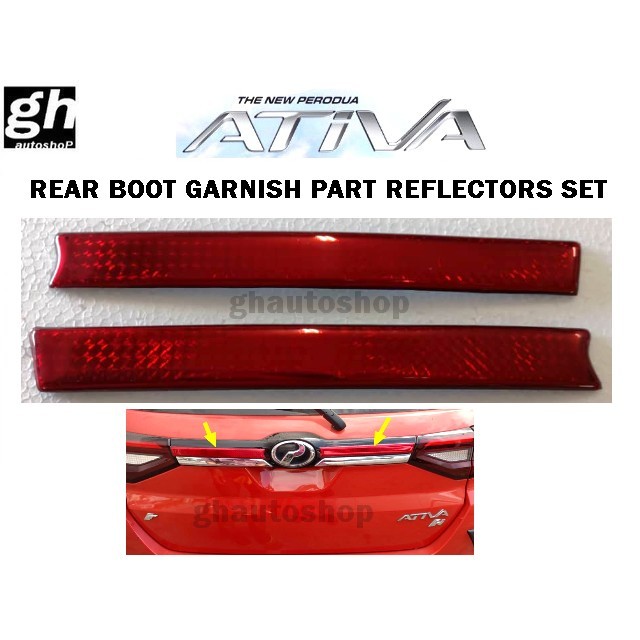 ATIVA rear boot red garnish reflectors set (2pcs) | Shopee Malaysia