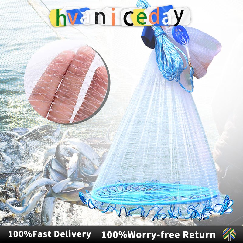 6Ft Hand throw casting shrimp mesh net bubu payung nylon jala ikan ikan ...