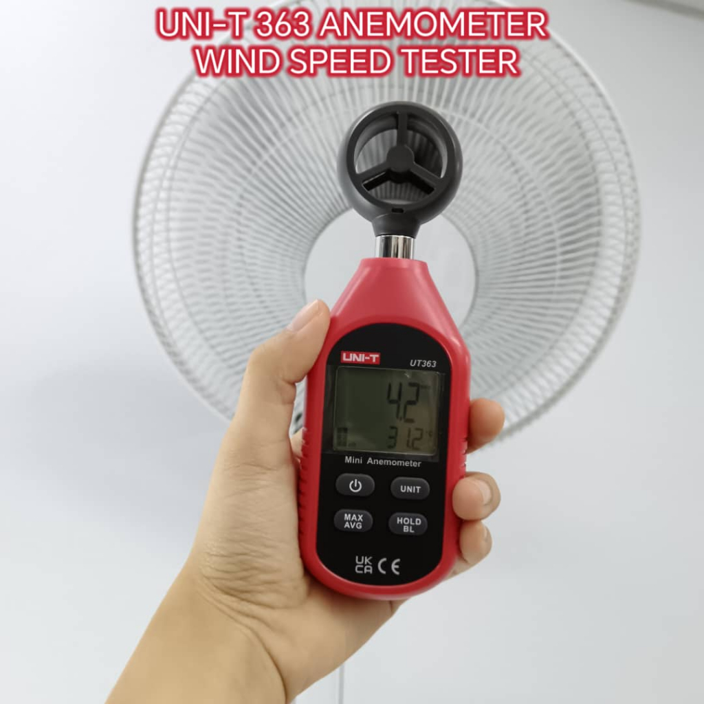 UNI-T 363 Anemometer Wind Speed Gauge Meter Air Velocity Temperature ...
