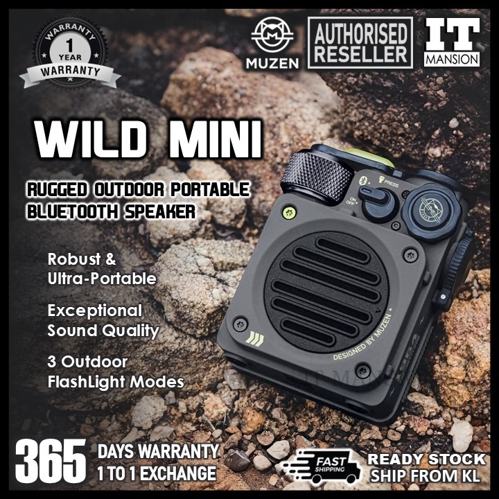 MUZEN Wild Mini Bluetooth Speaker IPX5 Waterproof Outdoor Portable ...