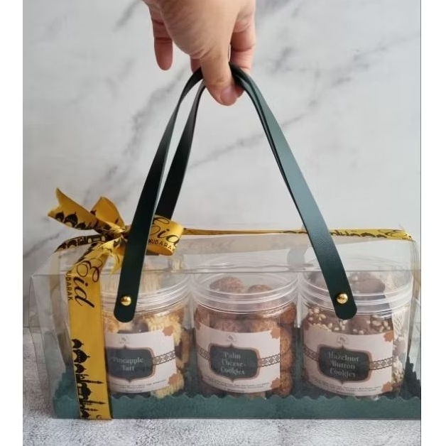 JOM RAYA GIFT SET - 3 COOKIES. Pineapple Tart, Hazelnut Button, Palm ...