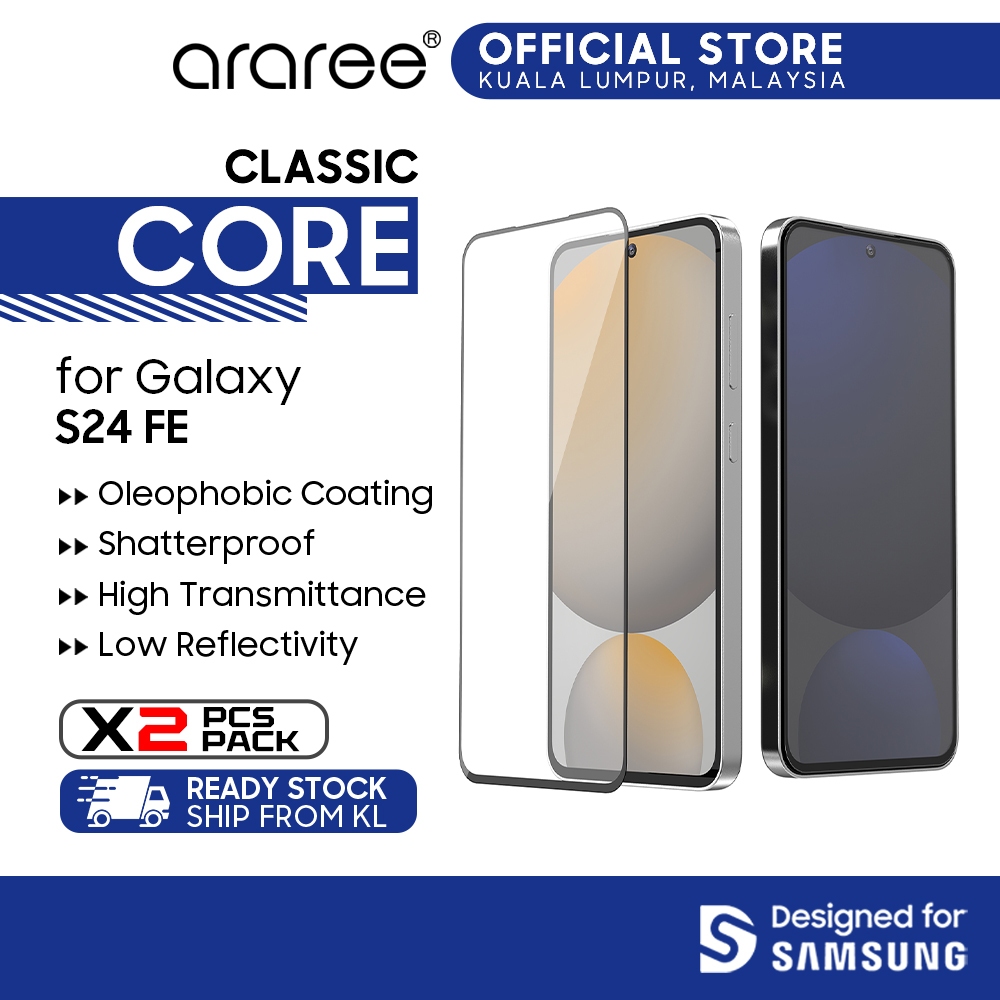 Araree Sub Core Samsung Galaxy S24 FE 2PCS Premium Tempered Glass ...