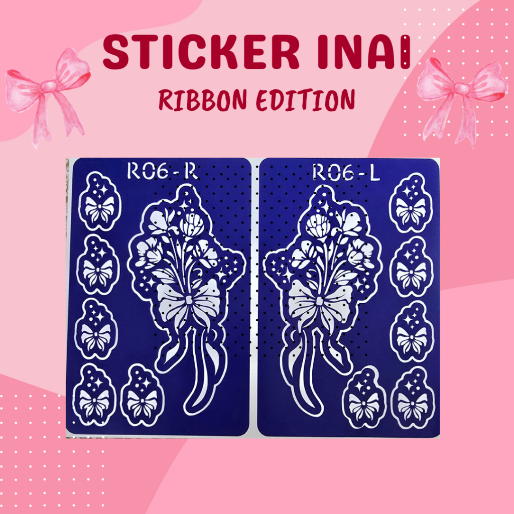Sticker Inai Raya New Design Ribbon Edition Henna Stencil Stiker Inai ...