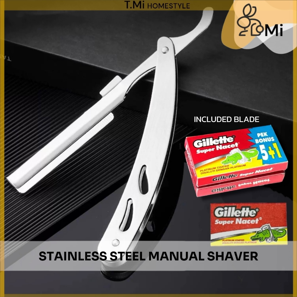 TMi Shaver Stainless Steel Double-Sided Folding Shaver Razor Vintage ...
