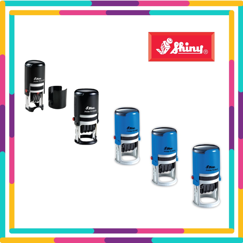 SHINY Cop Tarikh Berdakwat Bulat / Self Inking Stamp Round Dater R524D ...