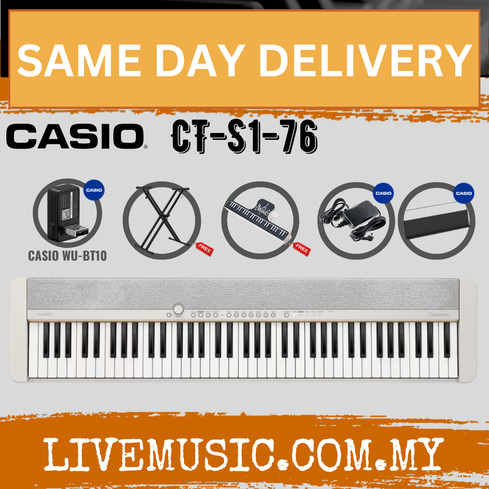 Casio CT-S1-76 76-key Portable Keyboard w/Keyboard Stand And WU-BT10 ...