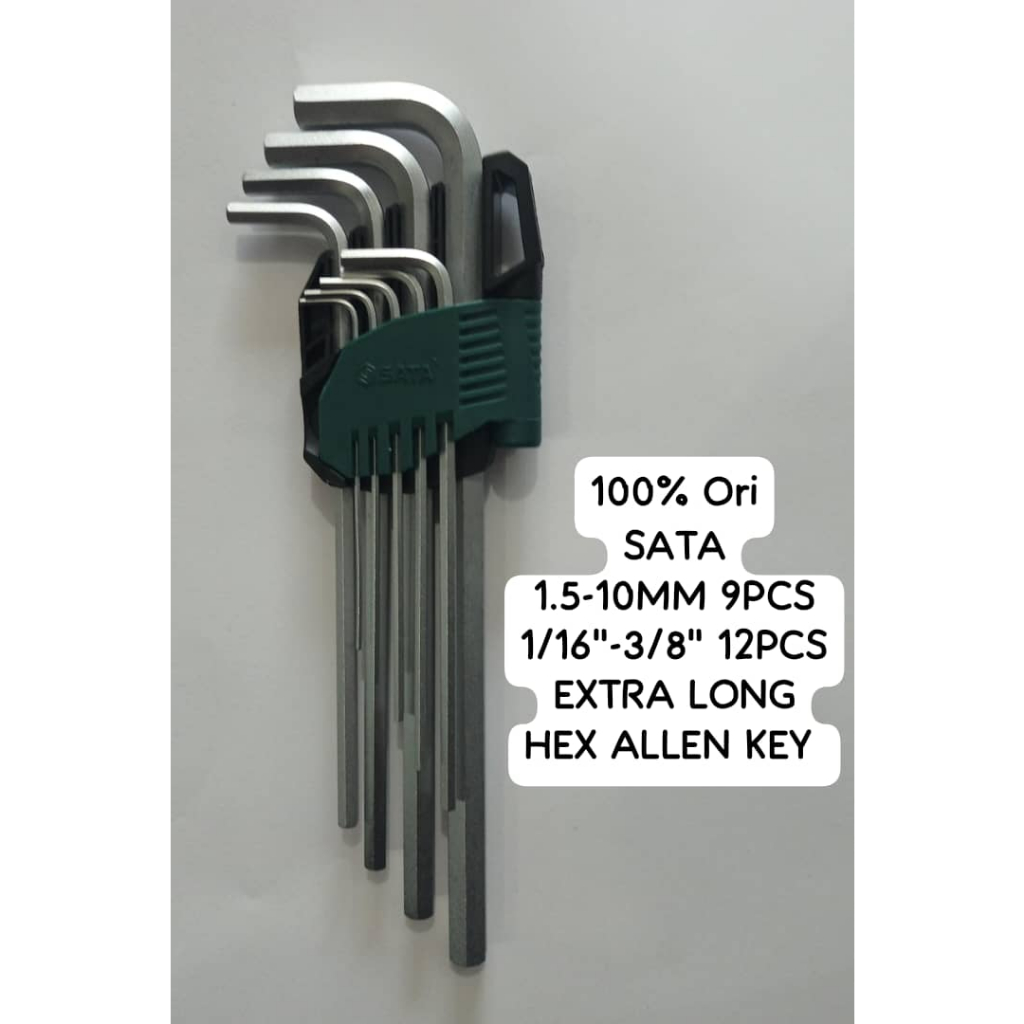 SATA EXTRA LONG ARM ALLEN KEY SET HEX KEY METRIC 9 PC(09103-SVCM+ ...