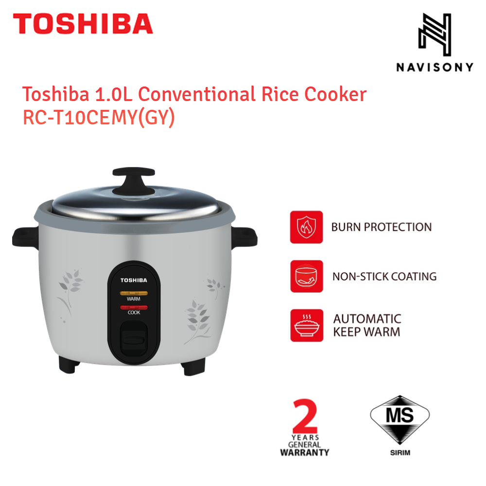 Toshiba 1.0L Conventional Rice Cooker RC-T10CEMY(GY) | Shopee Malaysia