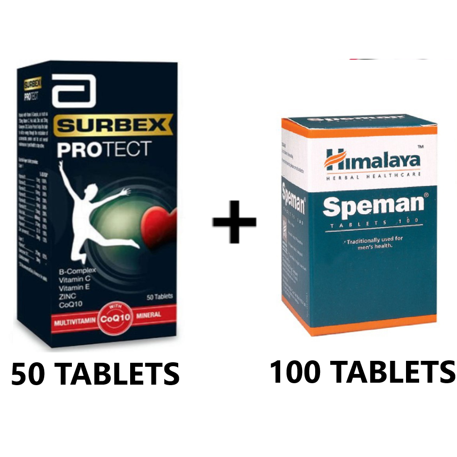 HIMALAYA Speman Tablets 100(MEN'S HEALTH) + Surbex Protect (50's ...