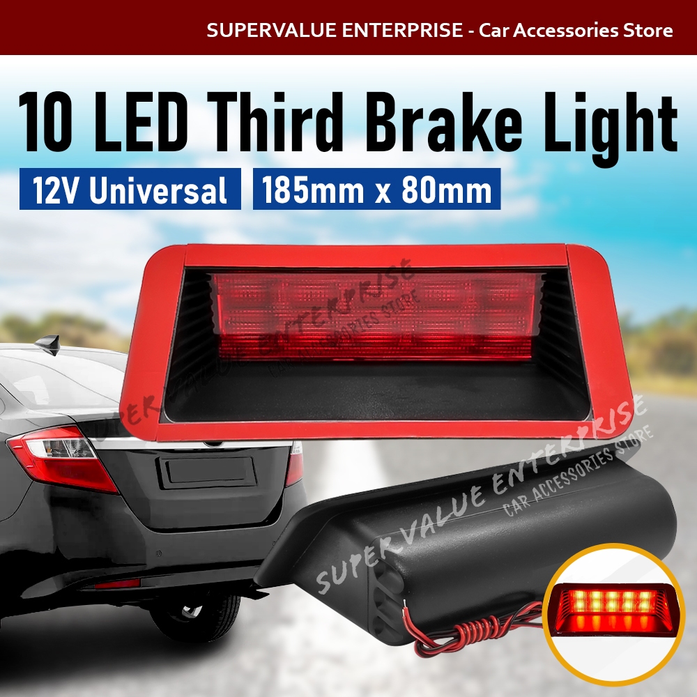 10LED 12V Universal Car 3rd Brake Light High Mount Rear Third Brake ...