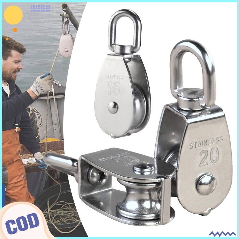 M25 Silver Single Pulley Block Wire Rope Hanging Wire Towing Wheel ...