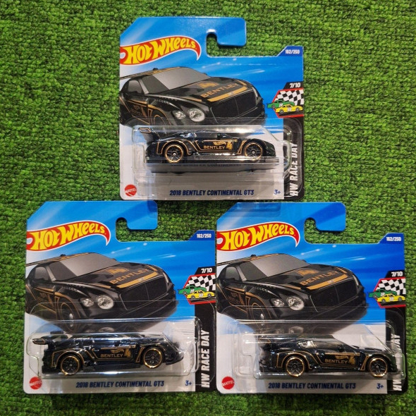 Hot Wheels Bentley Continental GT3 2018 - édition 2025, Carte Courte, Protégée, Neuf Sous Blister