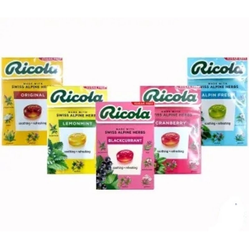 RICOLA CRANBERRY, RASPBERRY, ALPIN FRESS SWISS HERB LOZENGES SUGAR FREE ...
