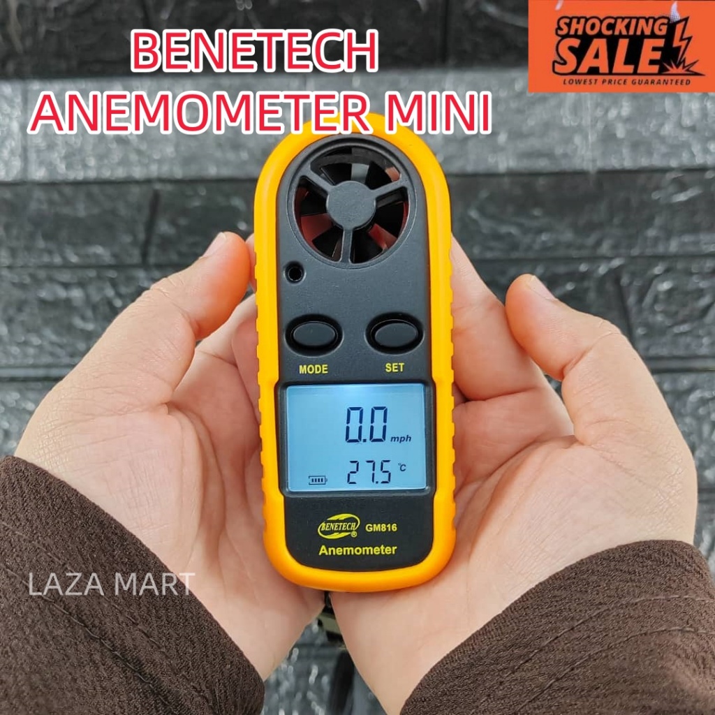 ANEMOMETER WIND SPEED TESTER &TEMPERATURE CHECK METER ALAT PENGUKURAN ...