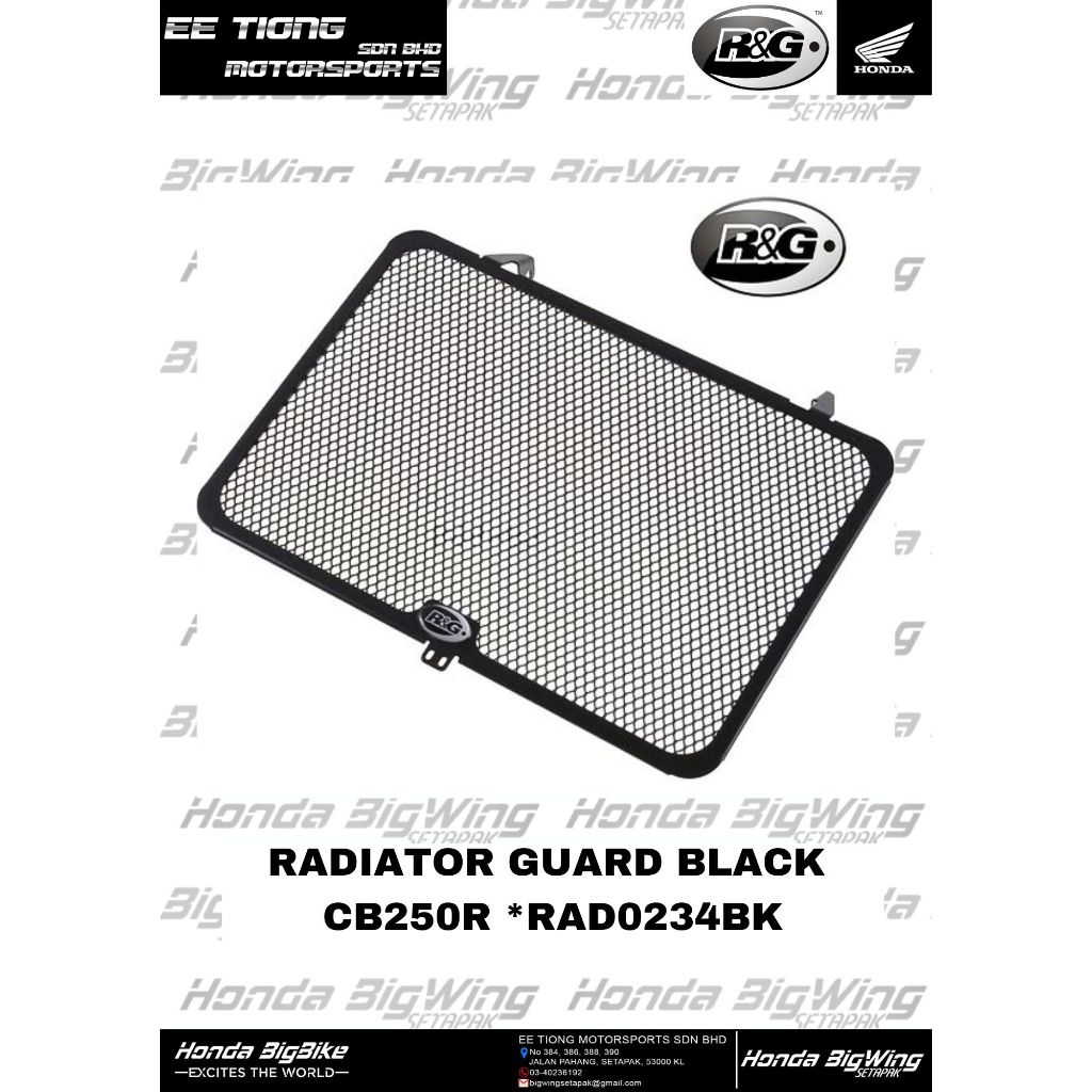 R&G RADIATOR GUARD BLACK *RAD0234BK FOR HONDA CB250R OFFER PROMOSI