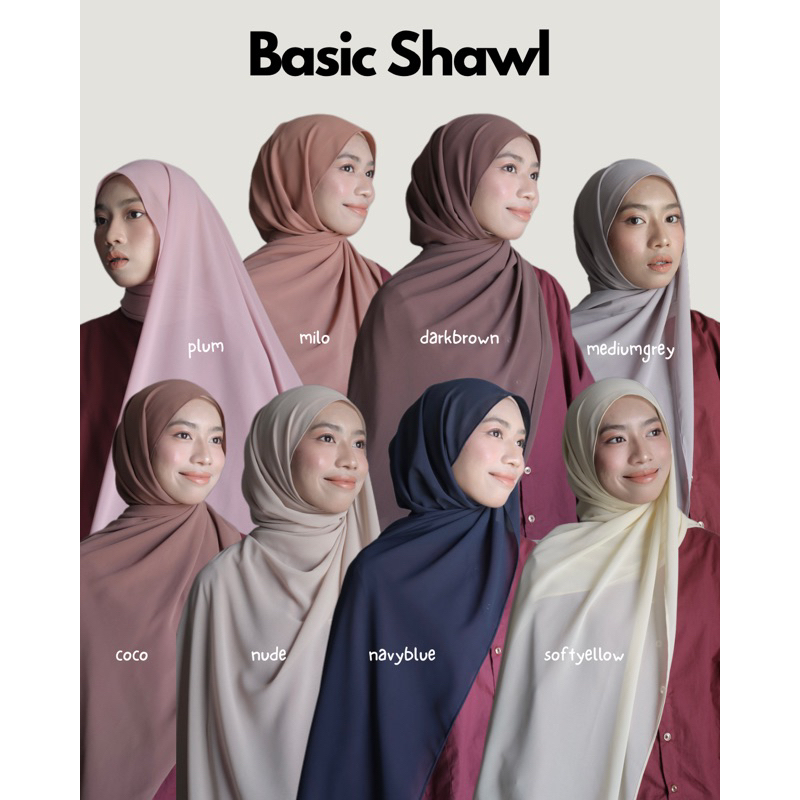 BASIC SHAWL HEAVY CHIFFON SHAWL | Shopee Malaysia