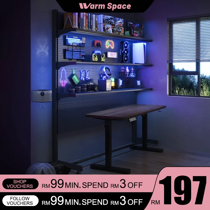Adjustable Pegboard Rack Gaming Table Rack Book Shelf Pegboard ...