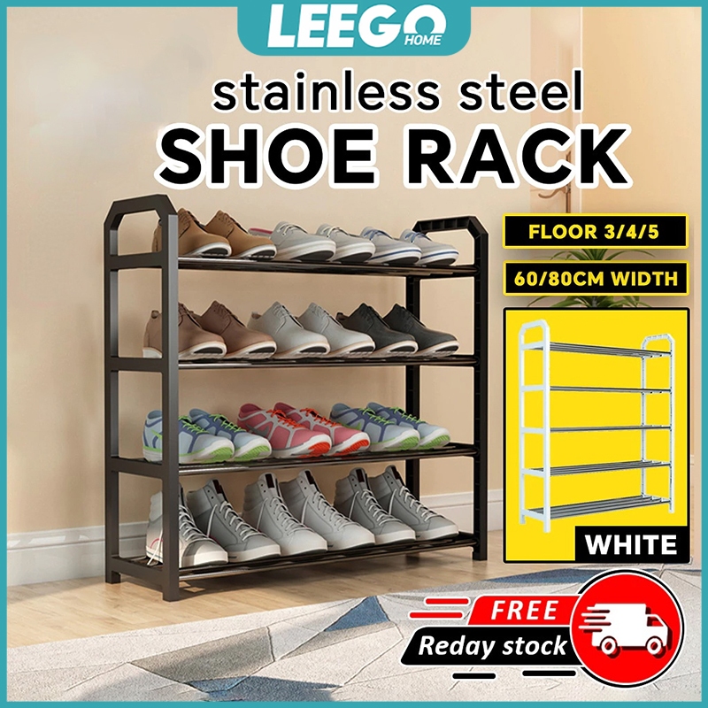 LEEGO Stainless Steel Shoe Rack 4 Tier 4 Tier Shoe Rack Rak Kasut 4 ...